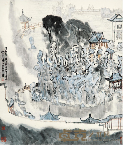 童中焘 山水 83×70cm