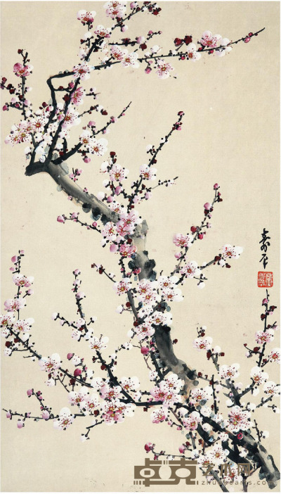 董寿平 梅花 59×34cm