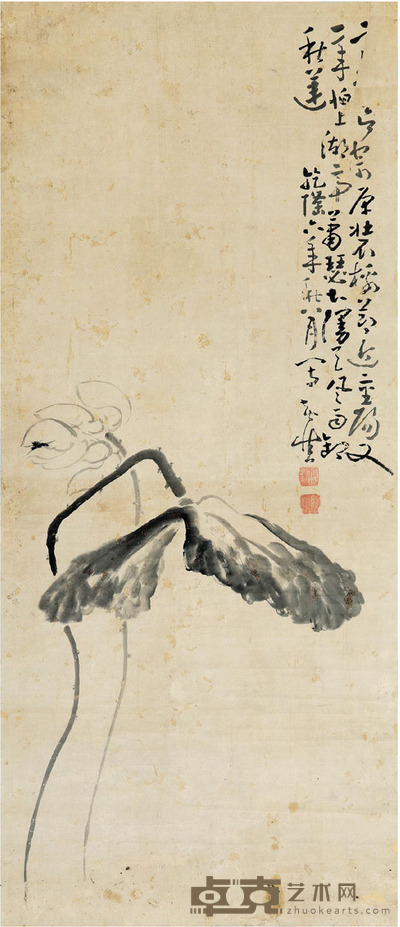 黄慎 花卉 130×56cm