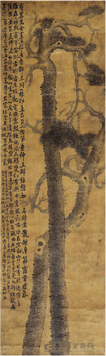 李鱓 松石 137×41cm