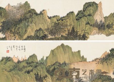 溥心畬 王筠诗意图 11.5×66.5cm