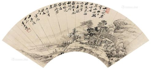 吴历 溪山策杖