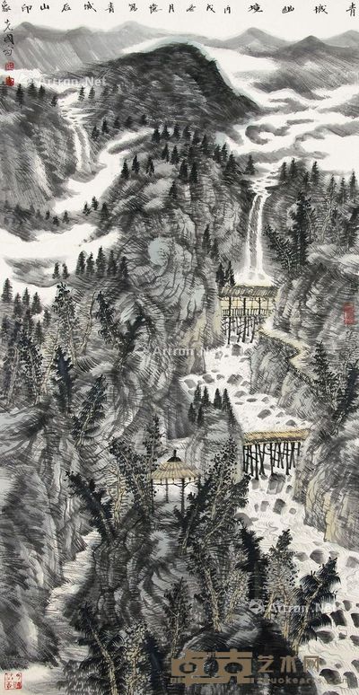曾先国 青城幽境 135×69cm