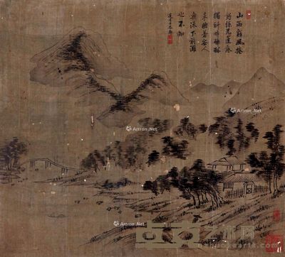 潘恭寿 山水 33×37cm