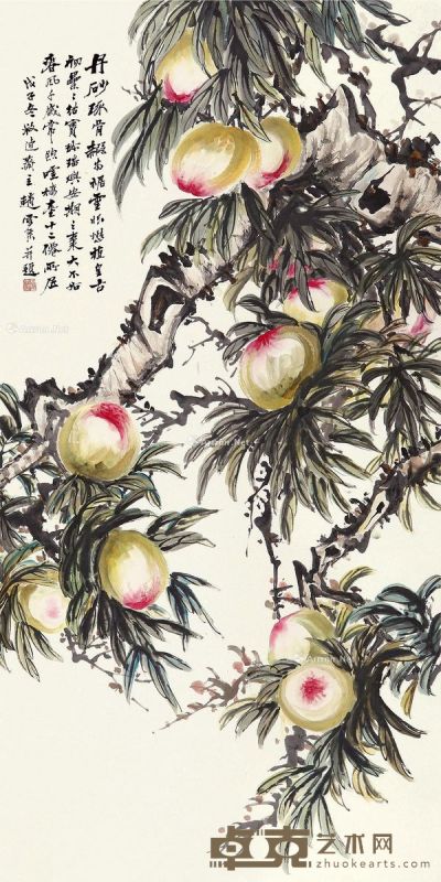 赵雪侯 大寿图 137×68cm