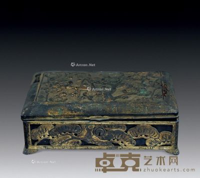 清代 锡花盒 长15cm；宽9.5cm；高4cm