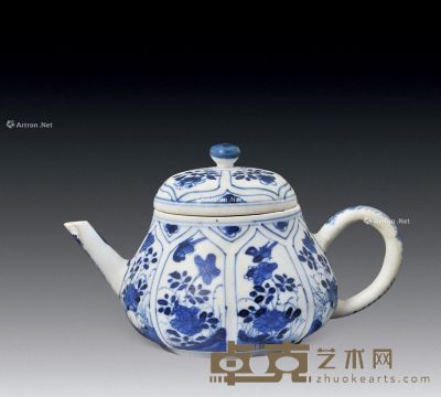清代 青花茶壶 直径10.5cm；高9cm