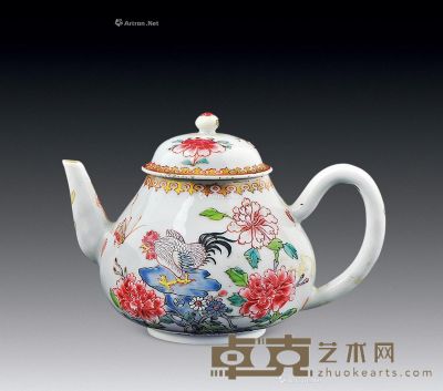 清代 粉彩花鸟纹茶壶 直径8cm；高6.3cm