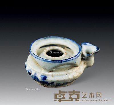 清代 青花砚滴 直径3cm；高6.5cm