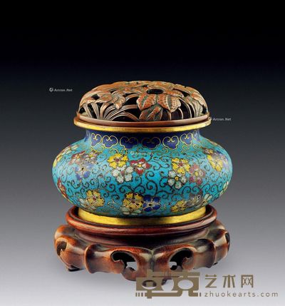 清代 景泰蓝香熏 直径8cm；高6cm