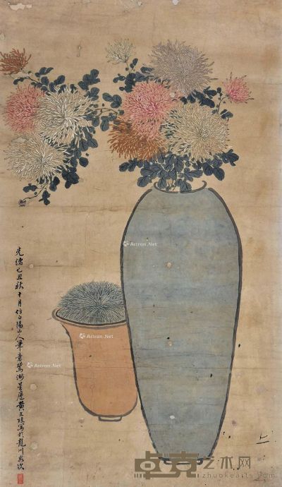 黄文珪 菊瓶 105×60cm