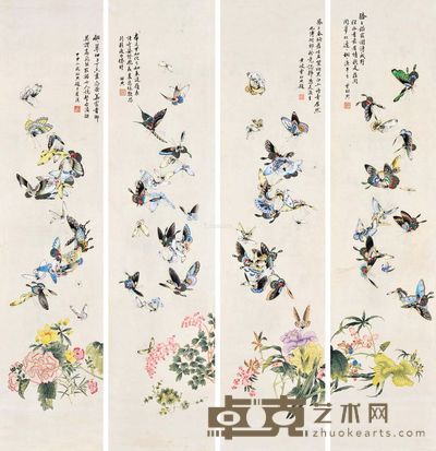 曾昭典 蝶恋花 110×26cm×4