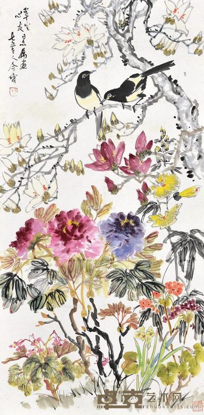 赵合俦 玉堂富贵 140×70cm