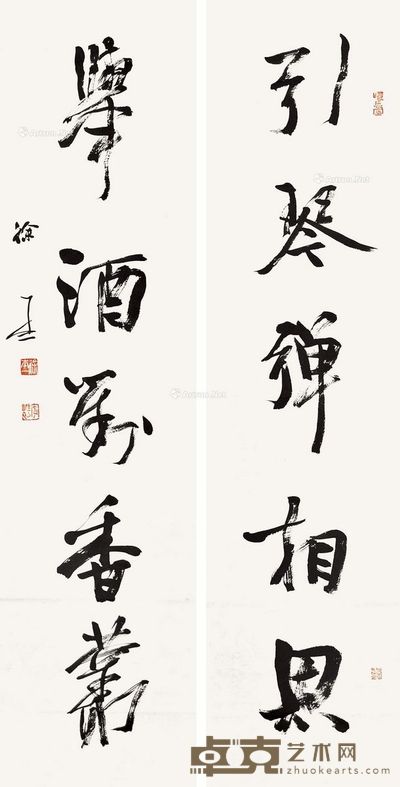 徐本一 书法对联 136×36.5cm×2