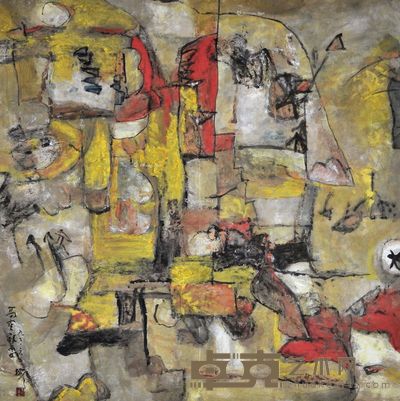 钟孺乾 高空杂耍 136×136cm