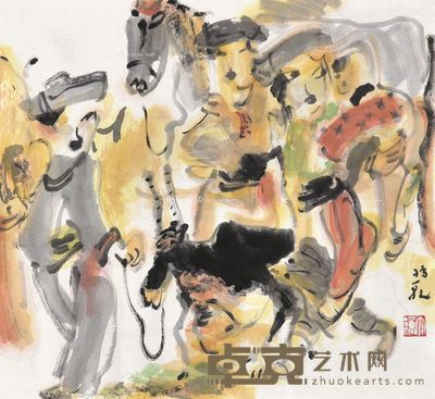 钟孺乾 写意人物(六) 48×44.5cm