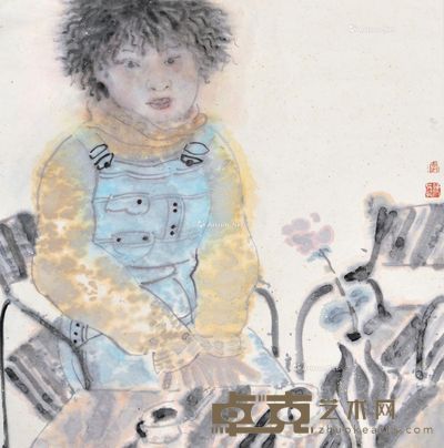 李传真 人物 66×66cm