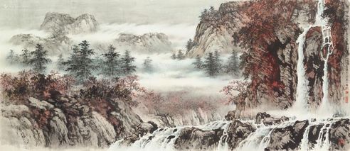 胡念祖 古峪飞流