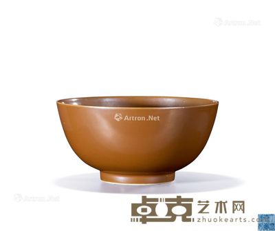 清嘉庆 紫金釉碗 直径14cm