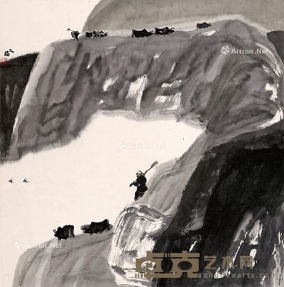 贾又福 牧牛图 67×66cm
