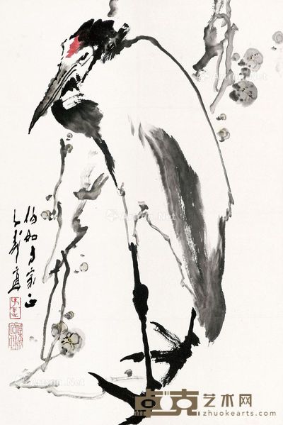 王子武 鹤 67×45cm