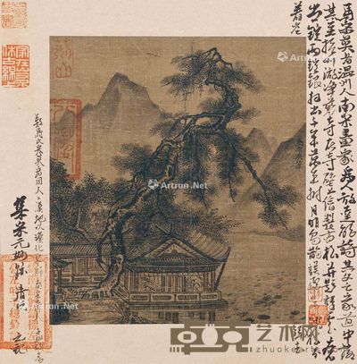 马宋英 松阁图 23×20cm