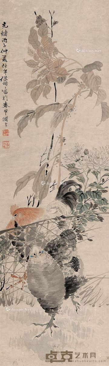 任伯年 大吉图 128×38cm