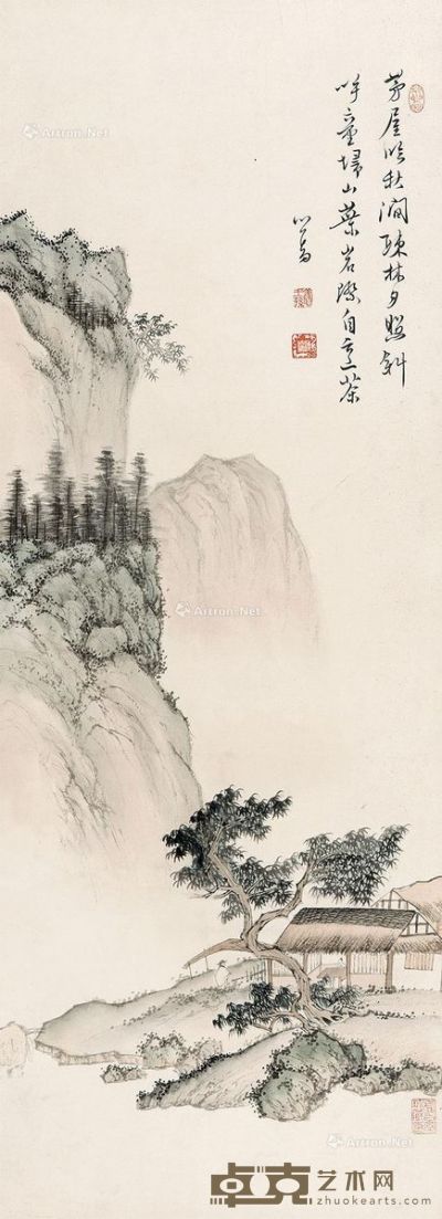 溥心畬 山水 91×33cm