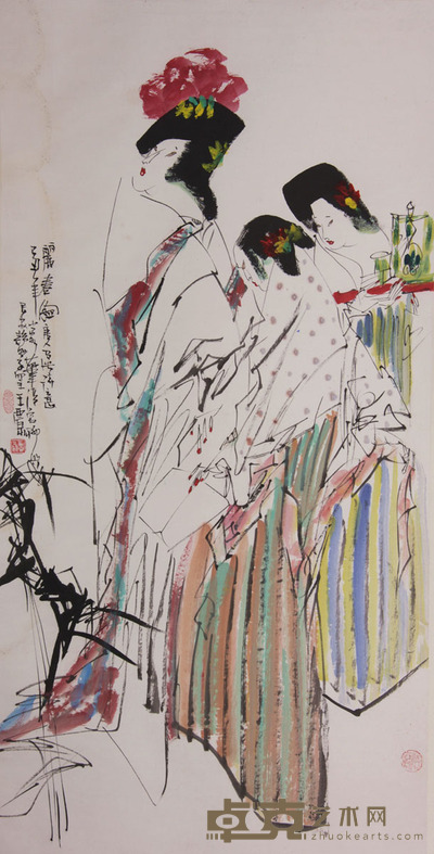 王西京 《丽春图》 138×69cm