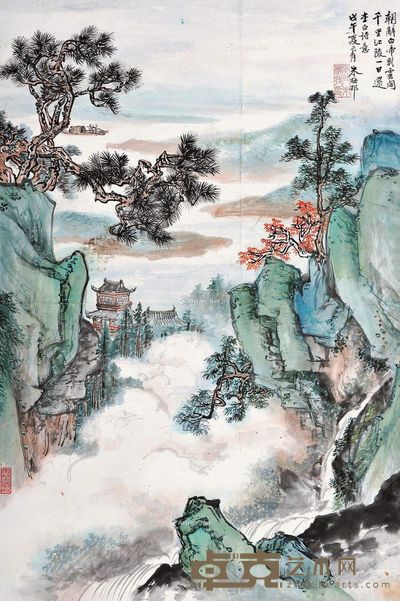 朱梅邨 李白诗意图 68×46cm