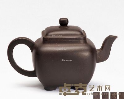 潘持平·仿鸣远四足方壶 高10.8cm	；宽17cm