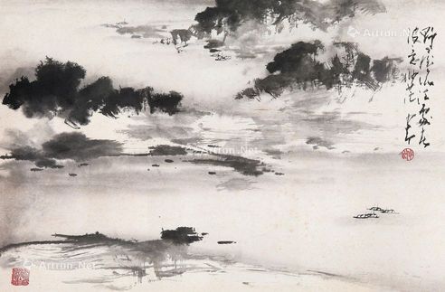 赵少昂 春波意渺茫