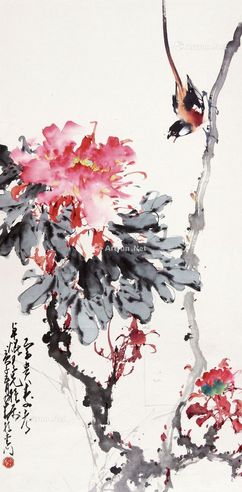 赵少昂 喜上枝头