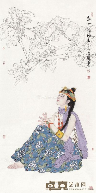 孙清祥 越女颜如玉 138×68cm