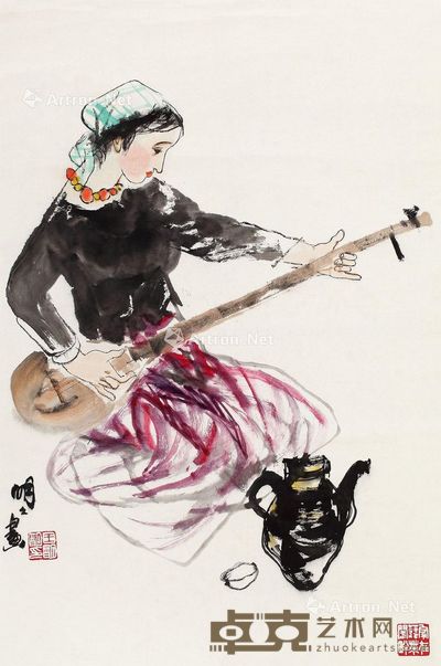 王明明 高歌一曲 66×43cm