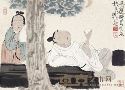 徐乐乐 青莲对月 29×41cm