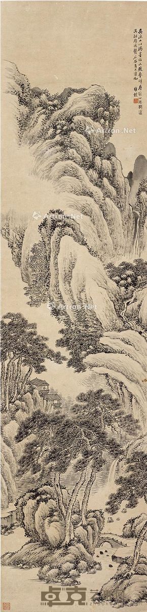 何维朴 山水 138×33.5cm