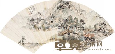 彭恭甫 山水 19.5×54cm