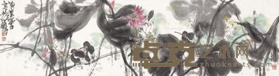 叶菩题 荷叶似云香不断 49×180cm