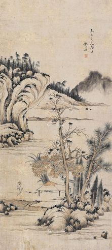 黎简 执杖寻友图