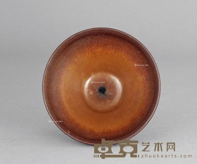 元 建窑柿红釉茶盏 直径13.1cm
