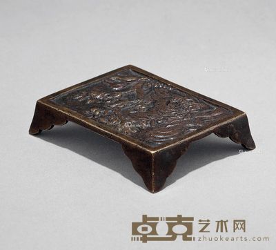 清 铜喜上眉梢图墨床 长7.7cm