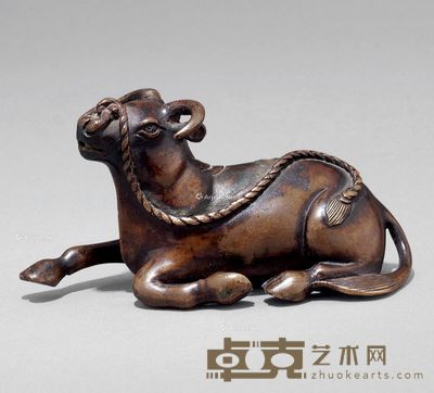 清初 铜牧牛形水注 长10.5cm