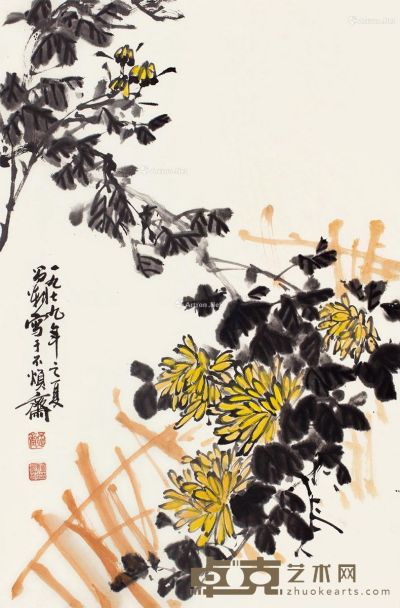 刘昌潮 东蓠菊 69×46cm