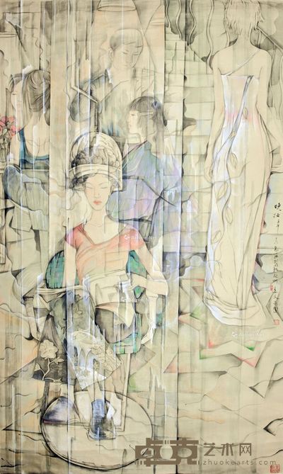 吴高岚 晚妆 212×125cm