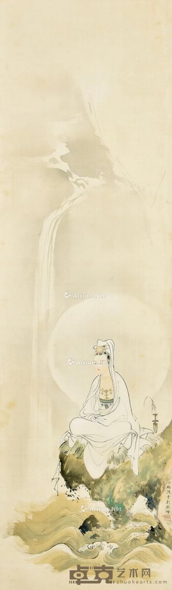 陈少梅 观音图 37×123cm
