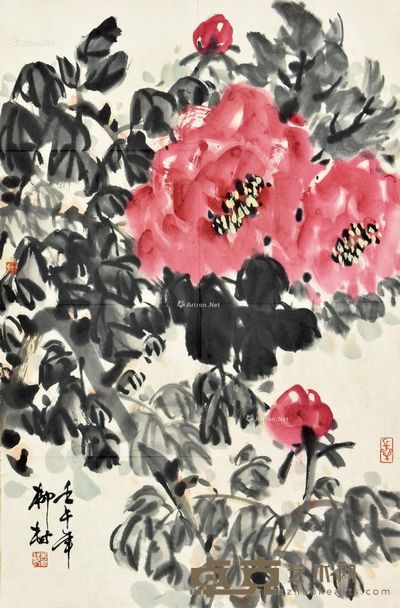柳村 牡丹 68×45cm