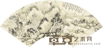 钱境塘 扇面 50×18cm