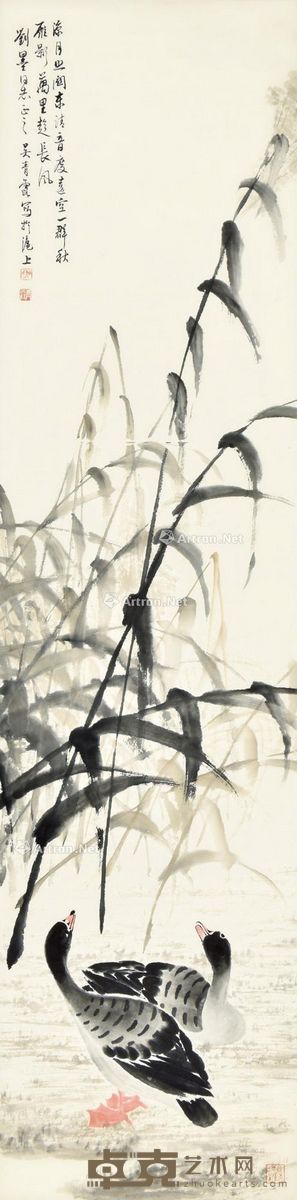 吴青霞 芦苇 34×136cm
