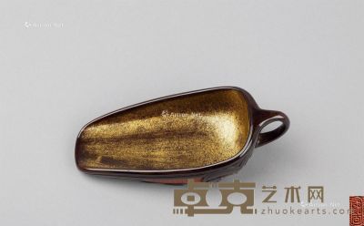 象谷造剔黑花卉纹茶匙 11.2cm